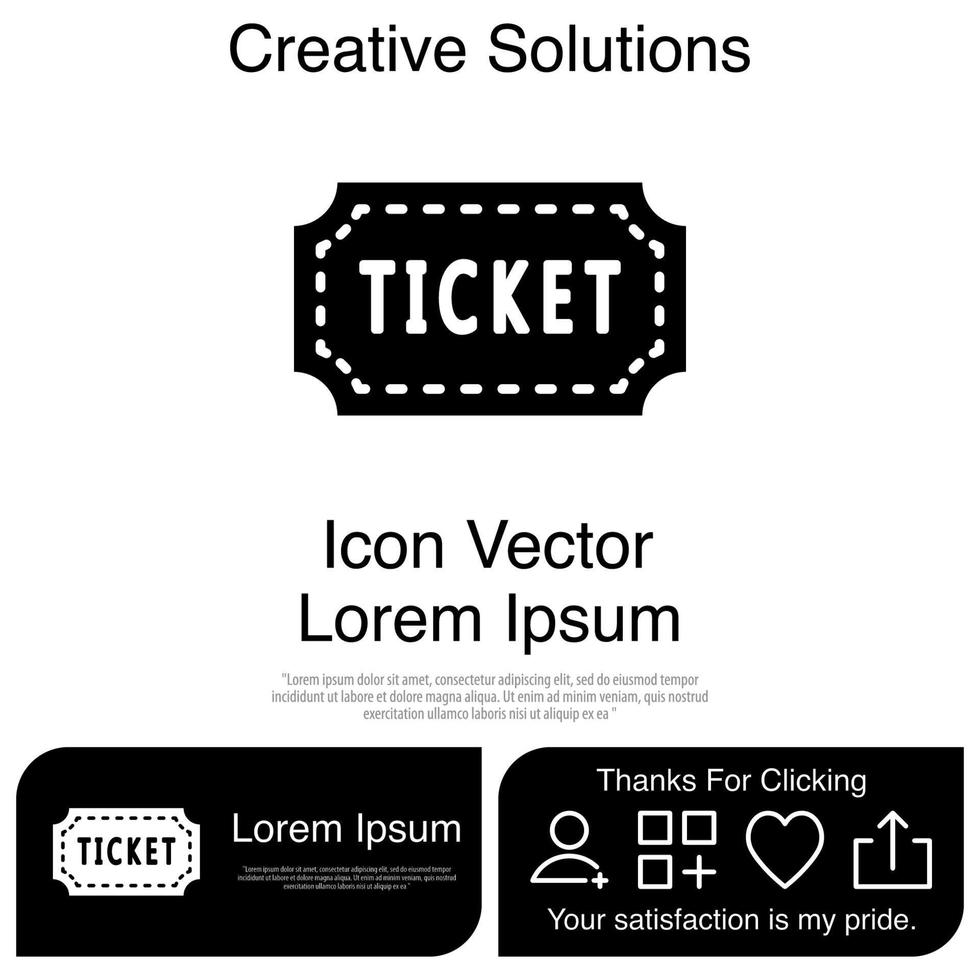 Ticket Icon Vector EPS 10