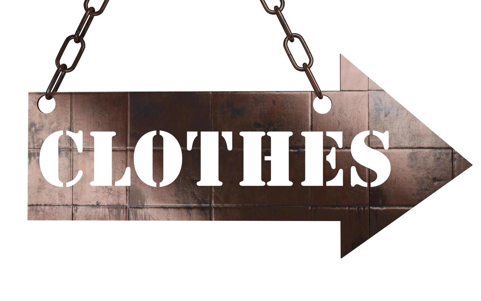 clothes word on metal pointer photo