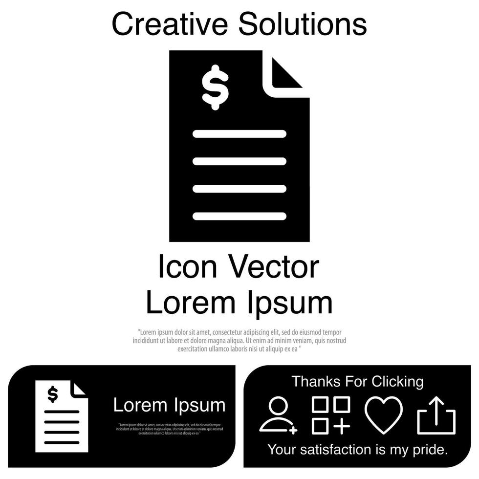 Bill Icon Vector EPS 10