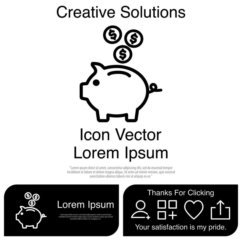 hucha, icono, vector, eps, 10 vector