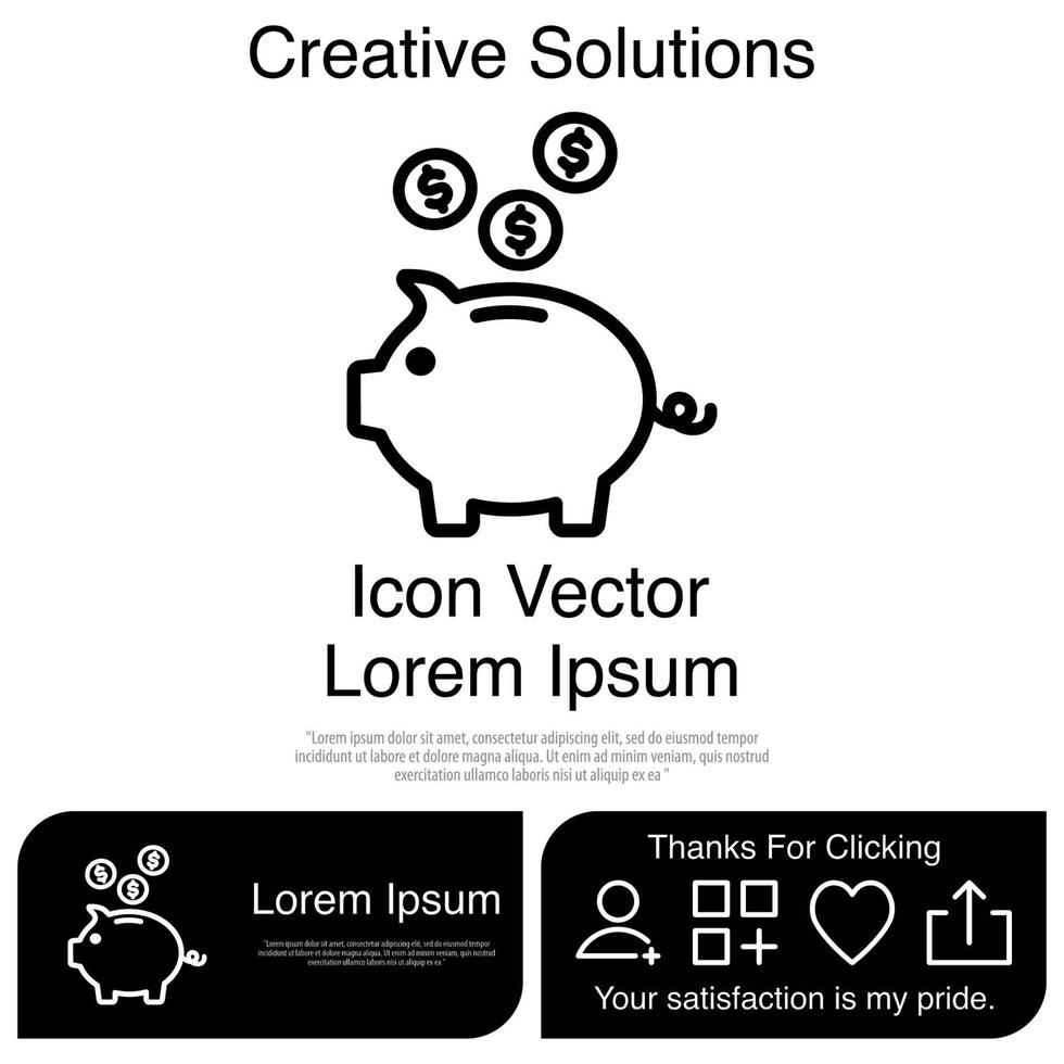 hucha, icono, vector, eps, 10 vector