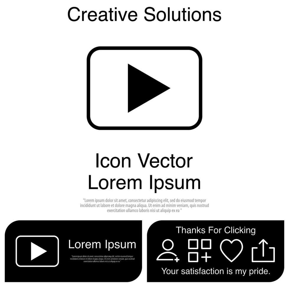 Play Button Icon Vector EPS 10