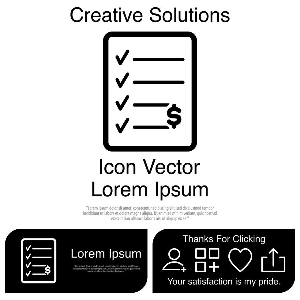 Bill Icon Vector EPS 10