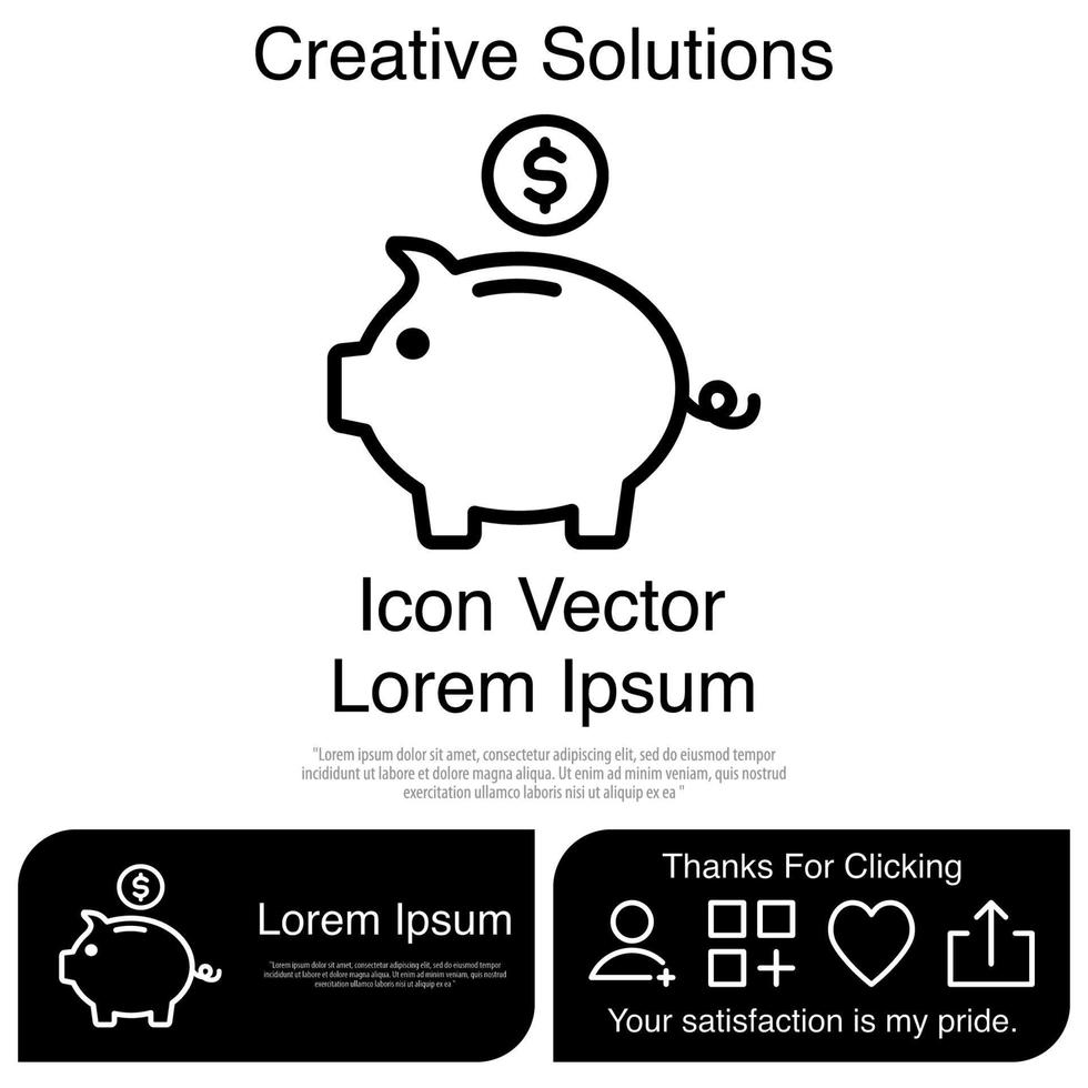 hucha, icono, vector, eps, 10 vector