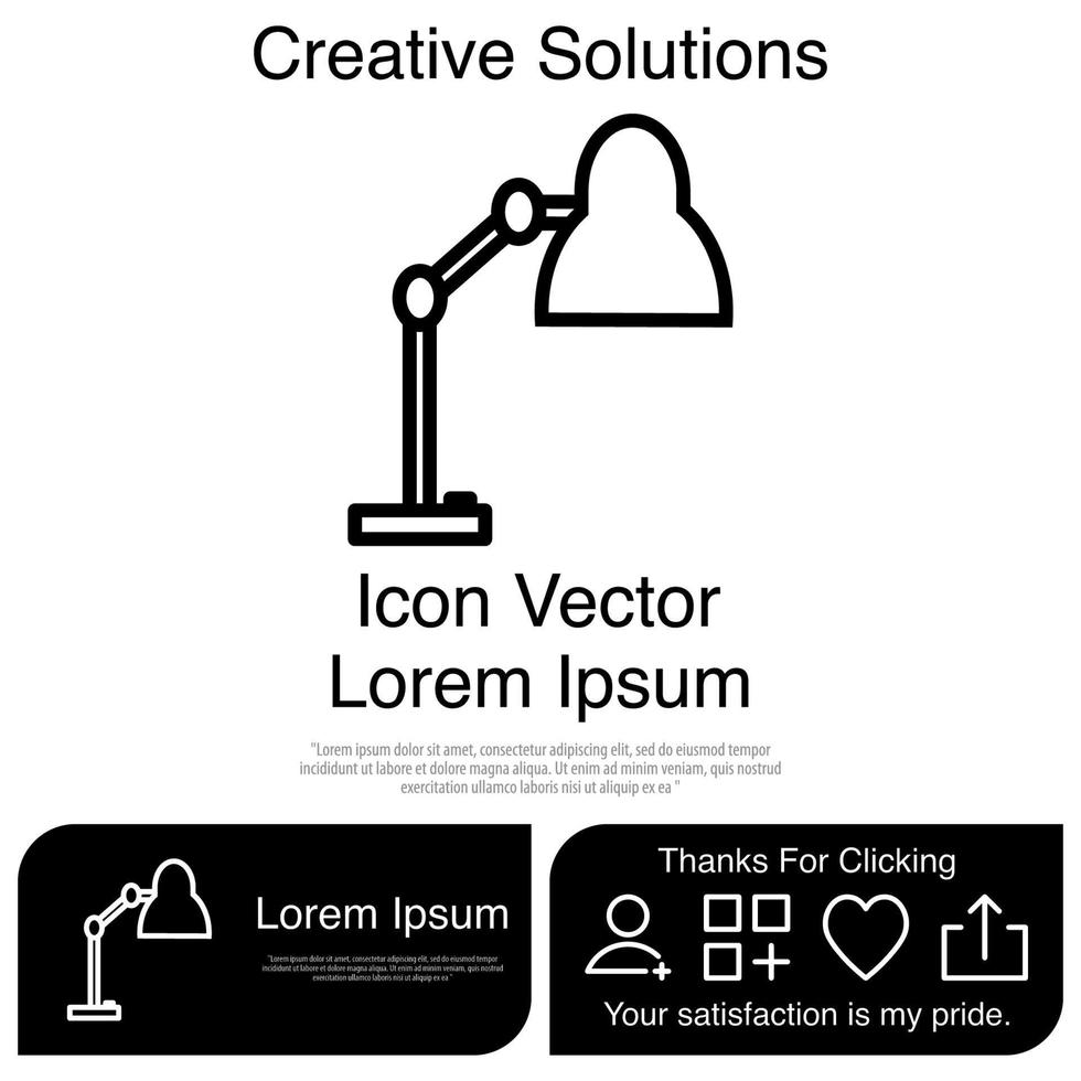 Table Lamp Icon Vector EPS 10