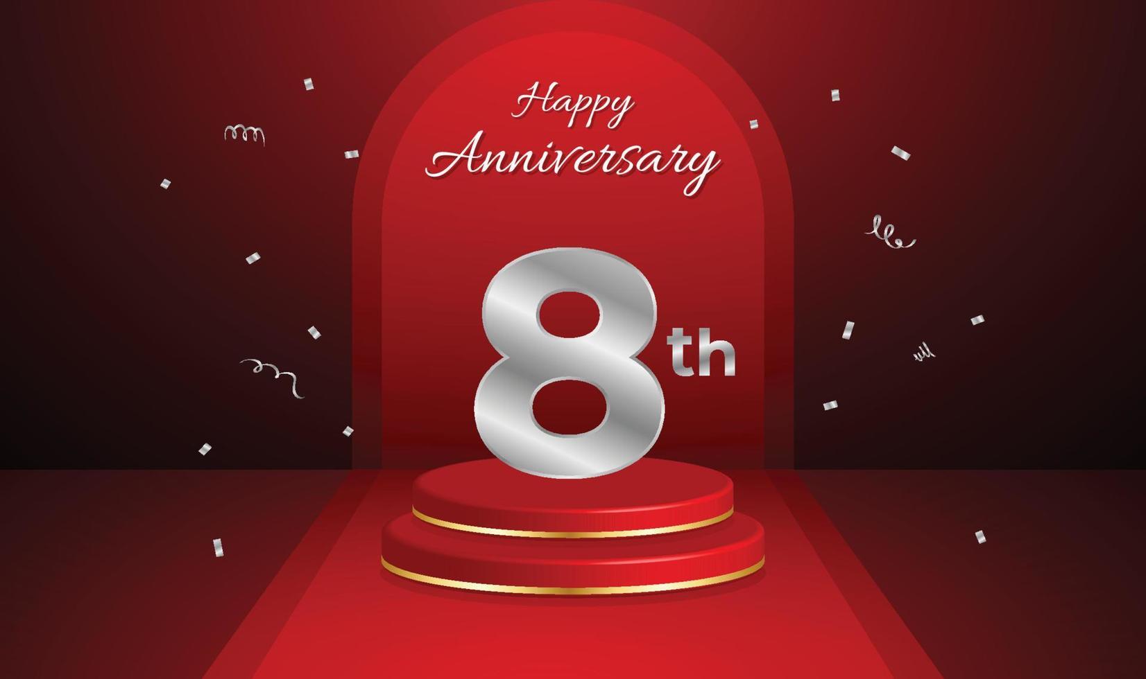 Celebration 8th anniversary banner template vector