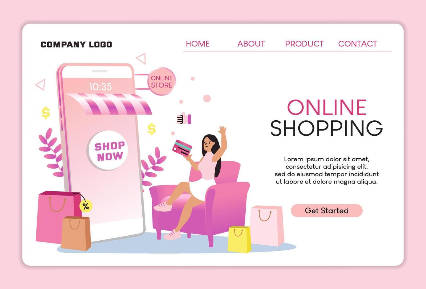 Women happy with shopping on mobile pay by credit card. Shopping online in an online store on a website or mobile application. vector concept loves shopping. Design for Sale banner, Digital marketing.