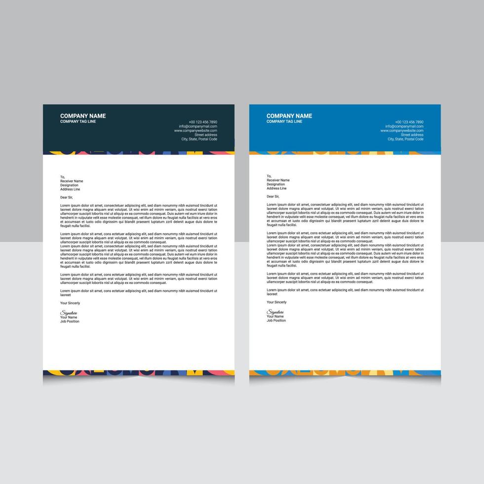 Professional Letterhead Design Vector Template