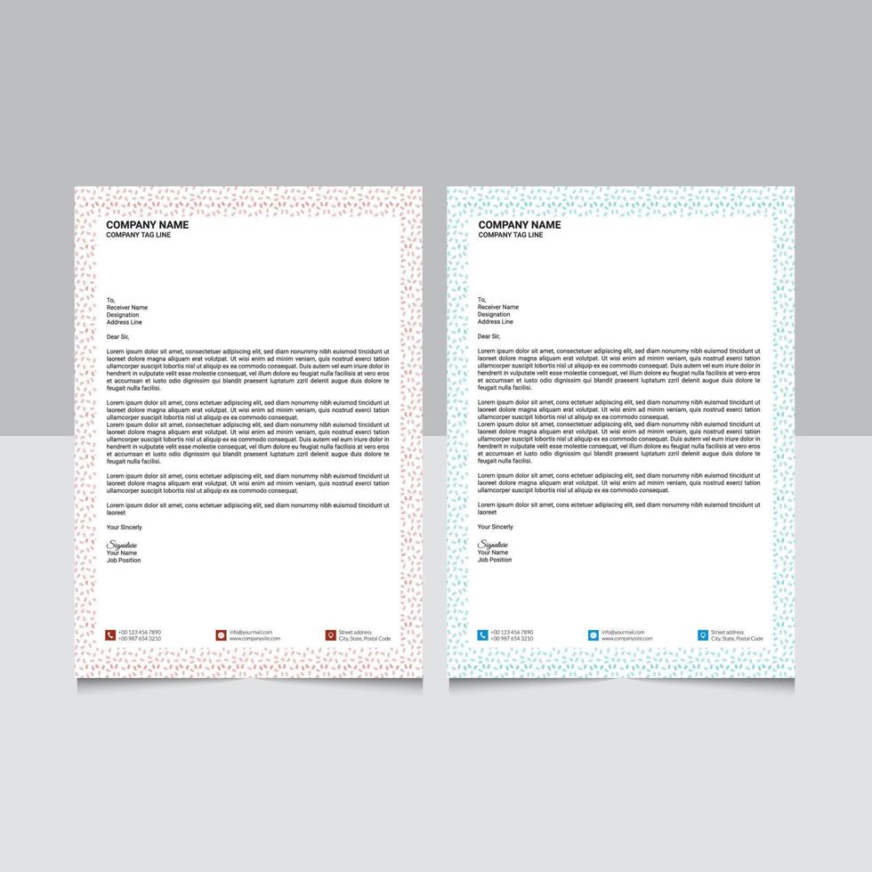 Letterhead Design Template With Pattern Border vector