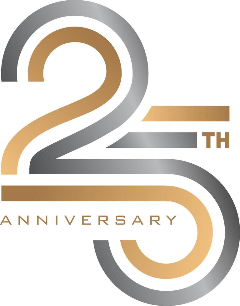 25th Anniversary logo template vector