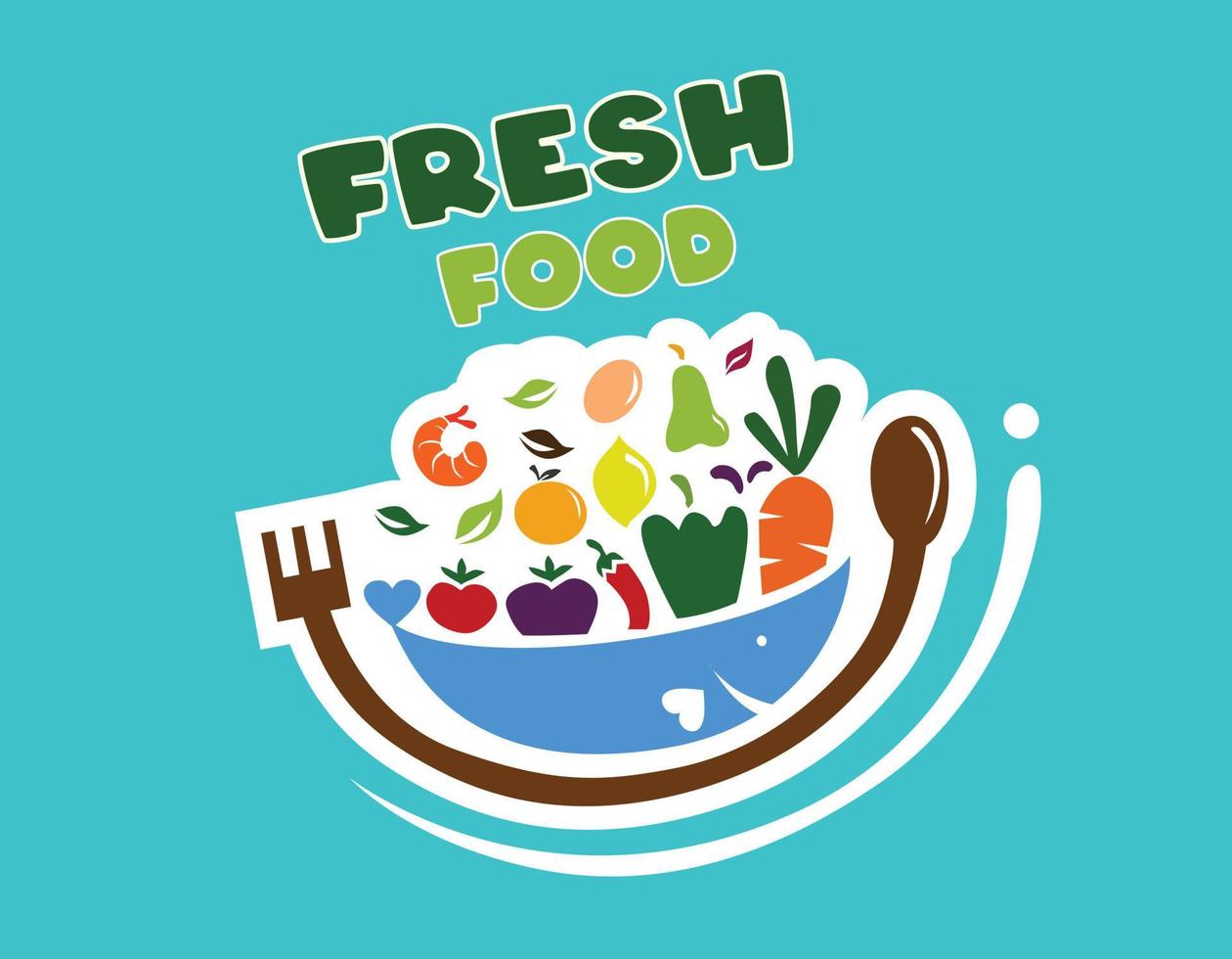 fresh food and healthy food logo template vector