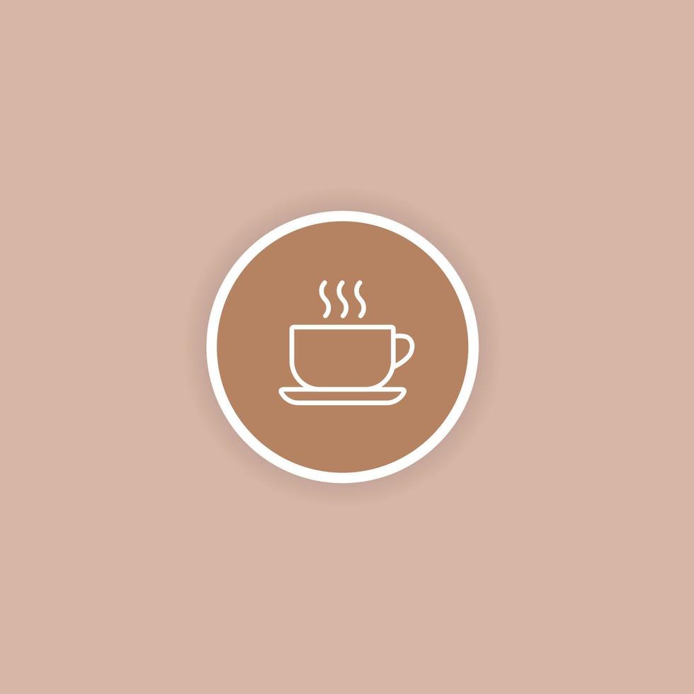 Ilustración de vector de icono de logotipo de taza de café