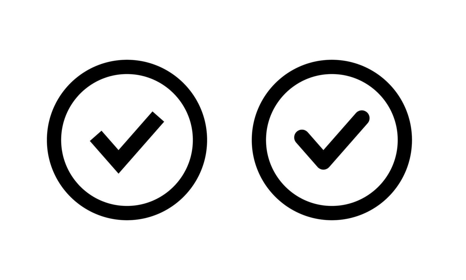 símbolo de signo de icono de marca de verificación en línea circular vector