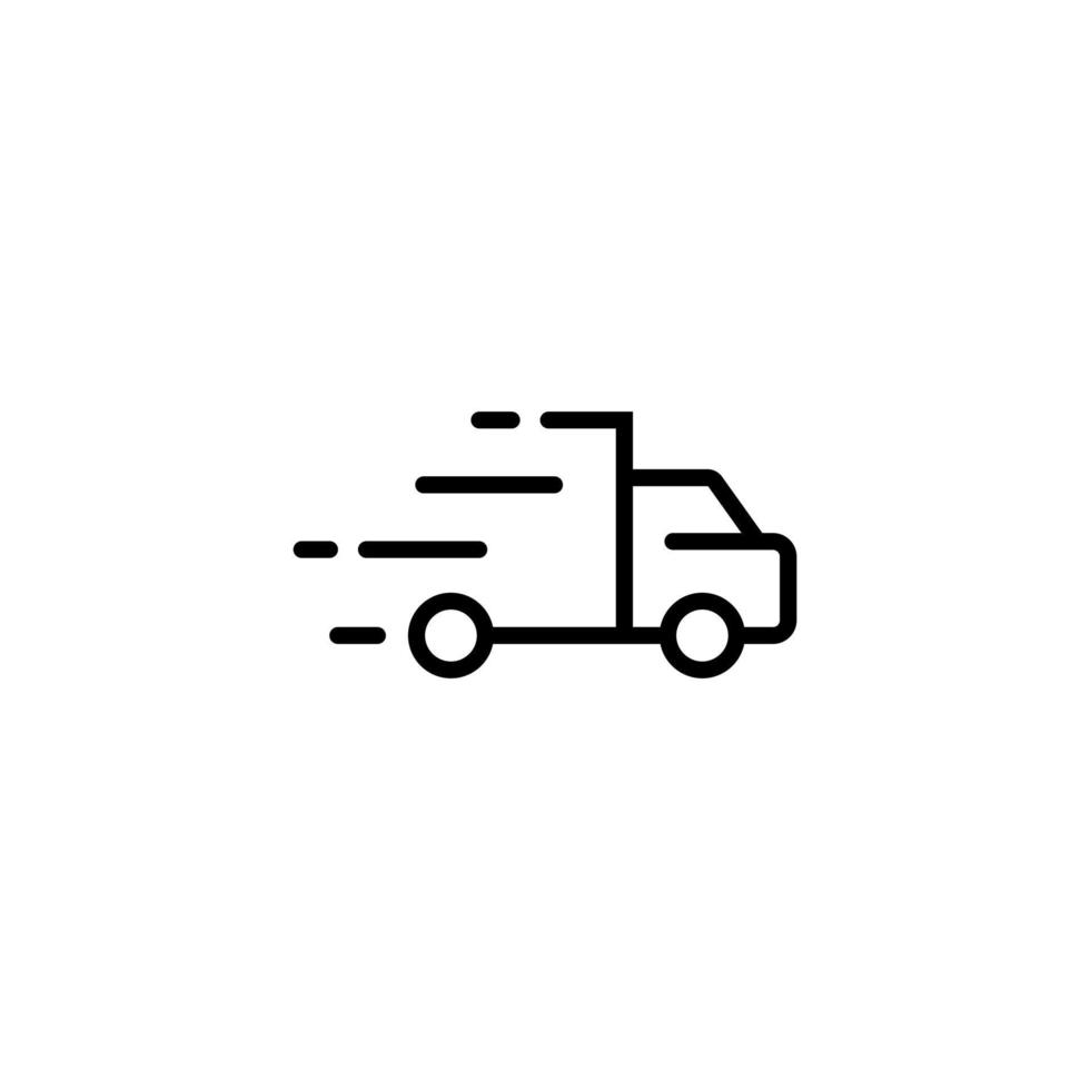 entrega, vector de icono de camión rápido en estilo de línea