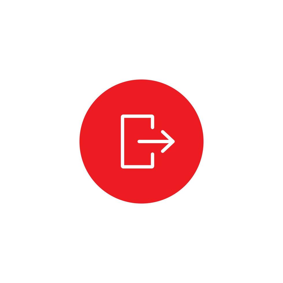 Logout, Sign Out Icon Vector in Circle Button