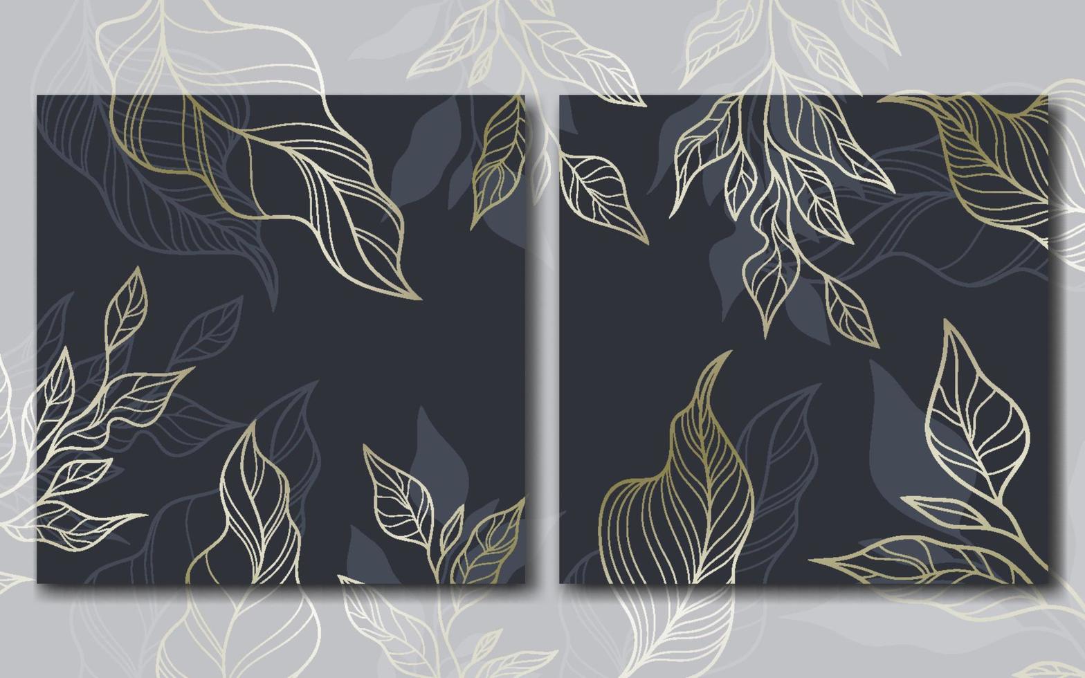 Luxury cover design Collection. Hand draw flower and leaves. Design for packaging design, social media post, cover, banner, creative post. vector