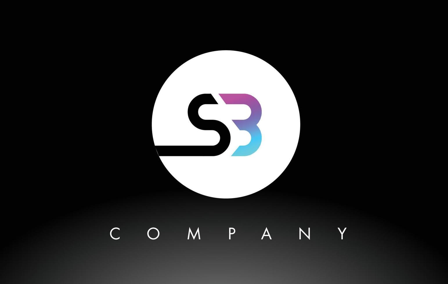 logotipo de sb negro púrpura. vector de diseño de letras.