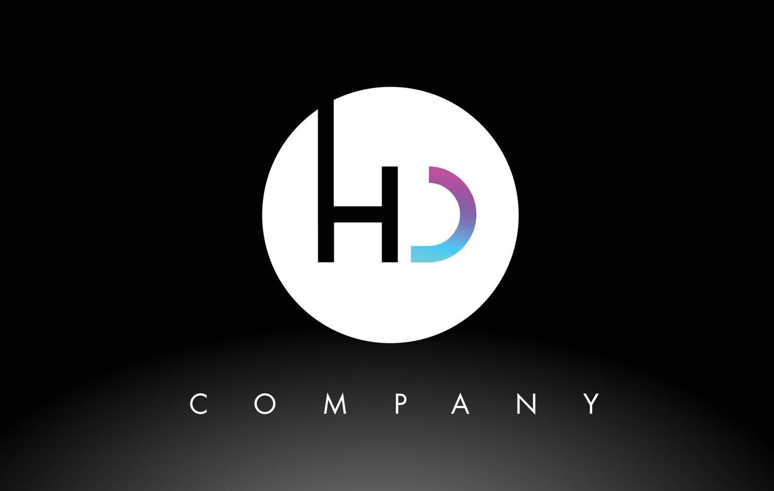 logotipo hd negro púrpura. vector de diseño de letras.