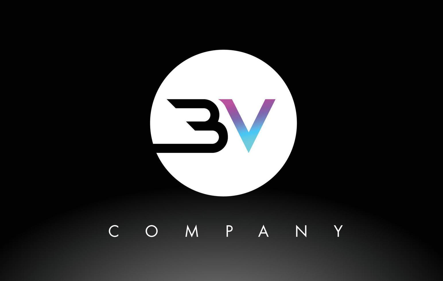 logotipo bv negro púrpura. vector de diseño de letras.