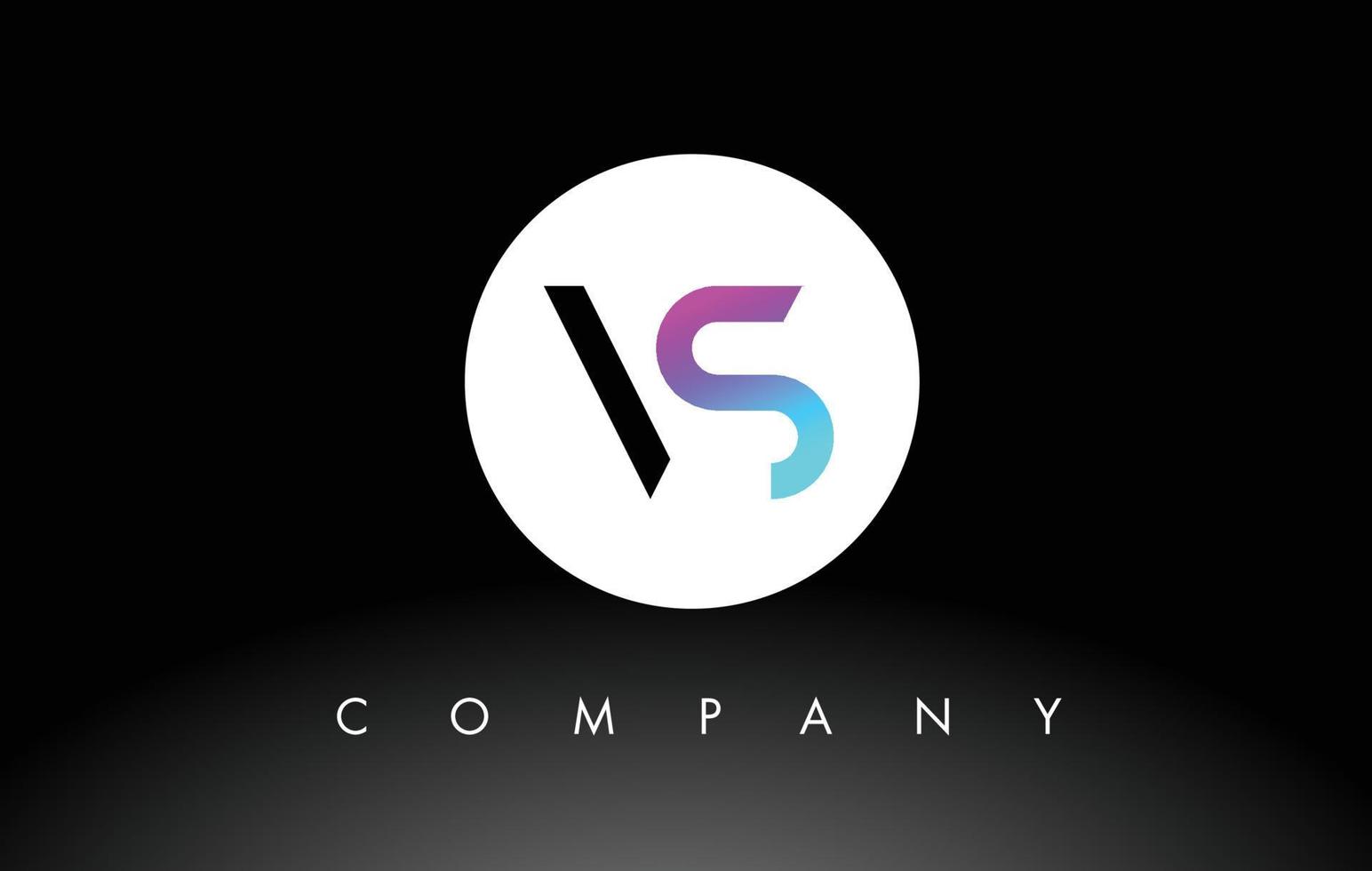 Purple Black VS Logo.  Letter Design Vector. vector