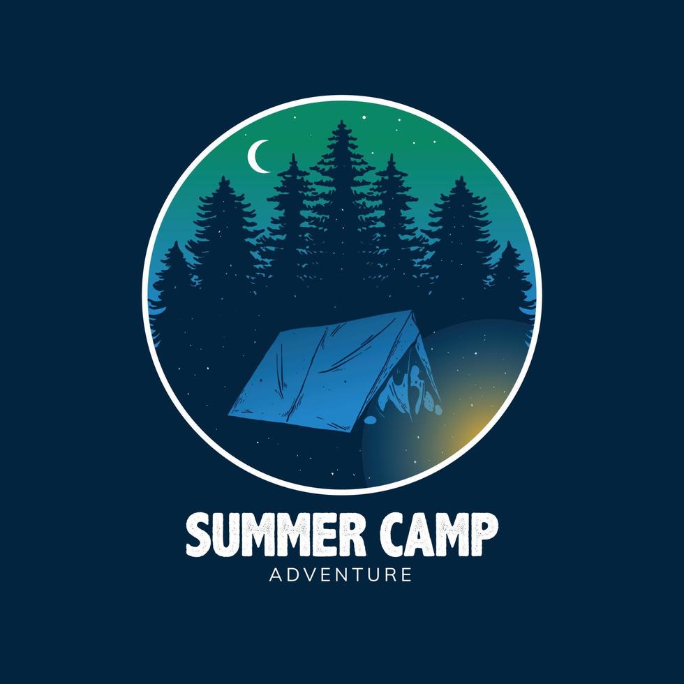 camping club illutration for t-shirt design vector