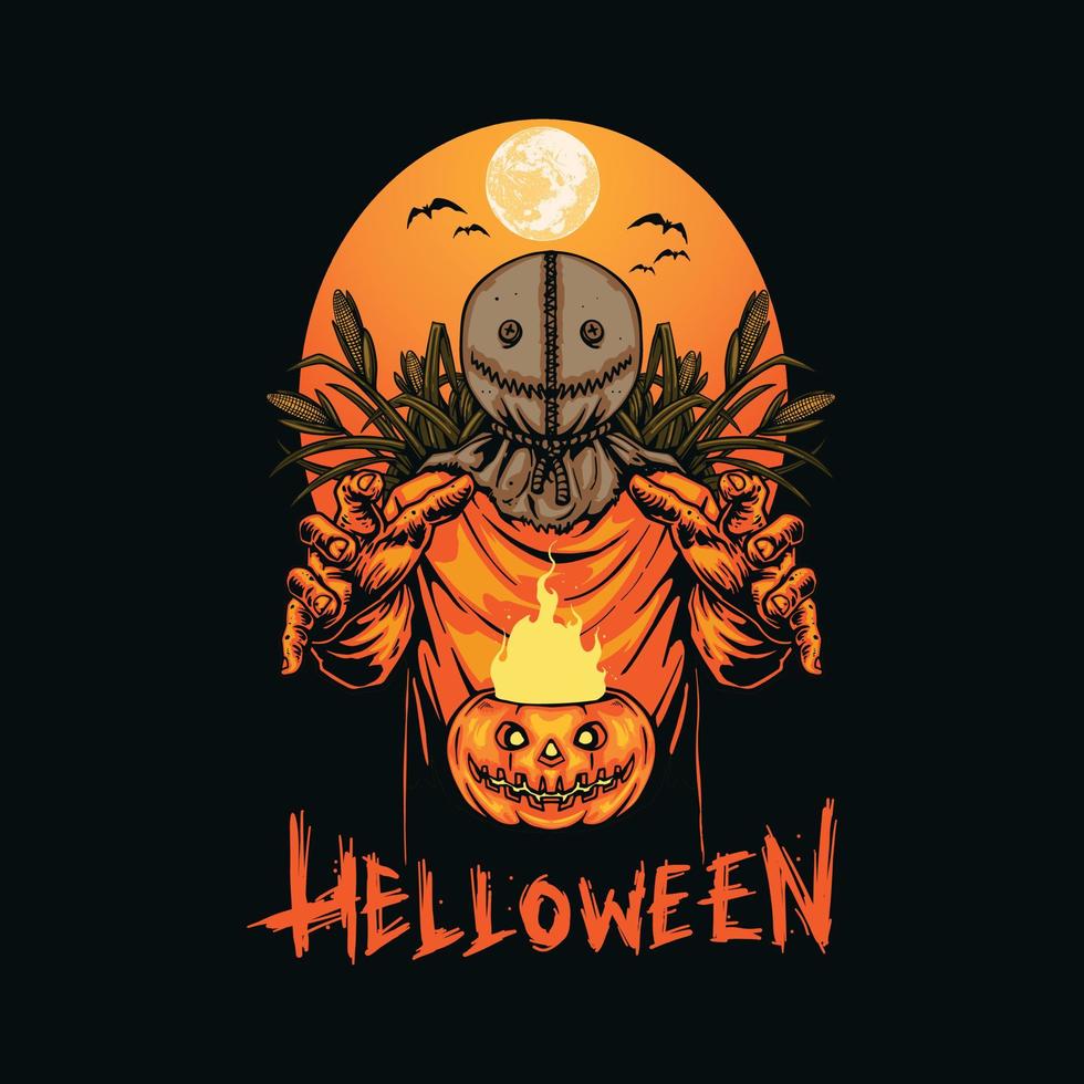 trick and treat halloween illustration vector