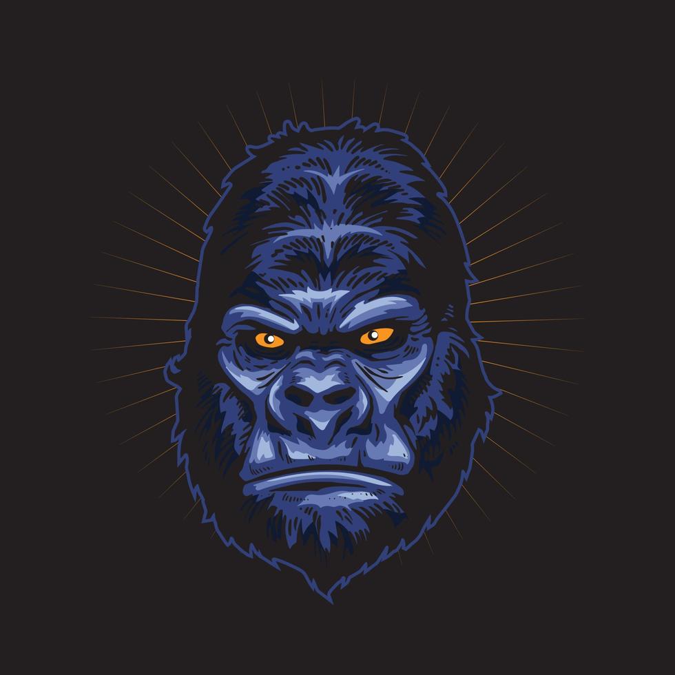 gorilla face illustration vector