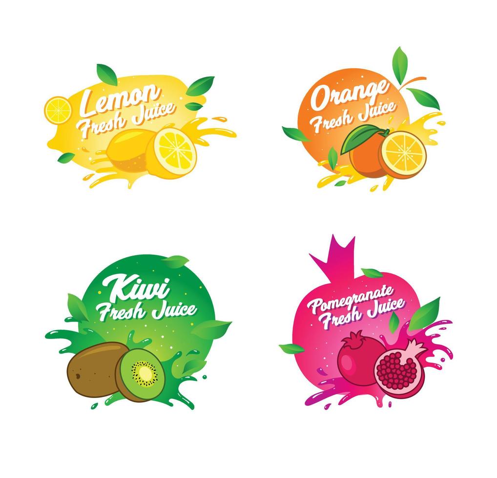 logotipo de jugo de fruta vector