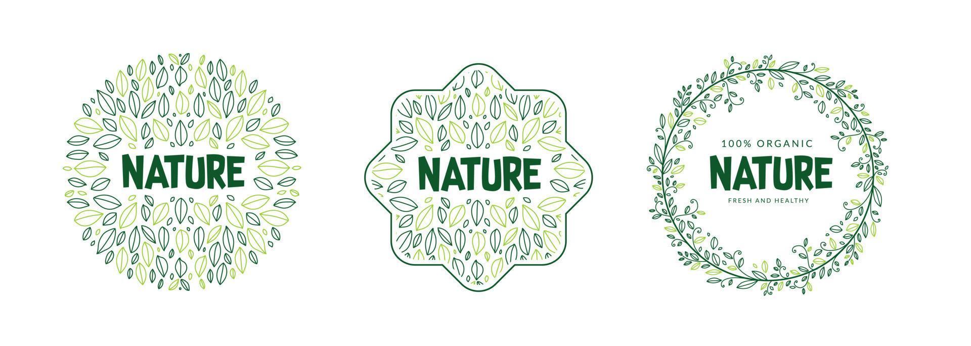 organic and nature logo design vector