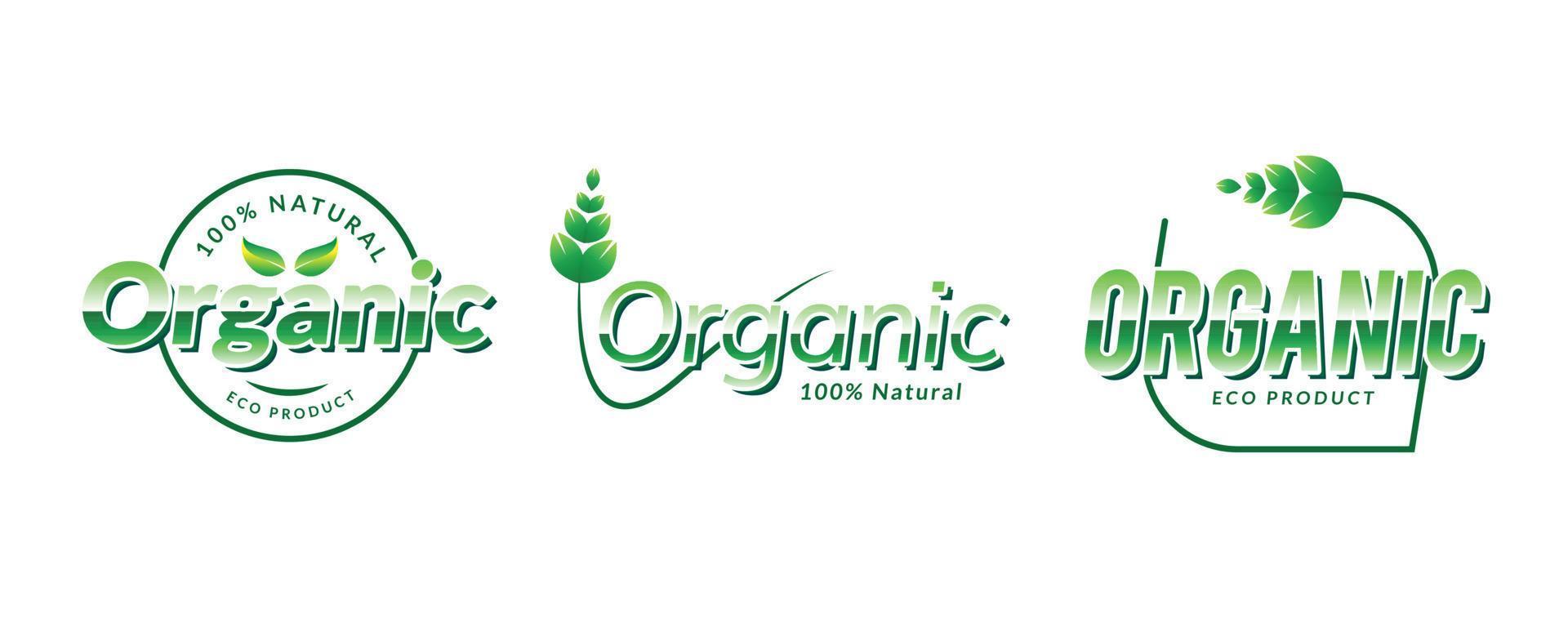 organic and nature logo design vector