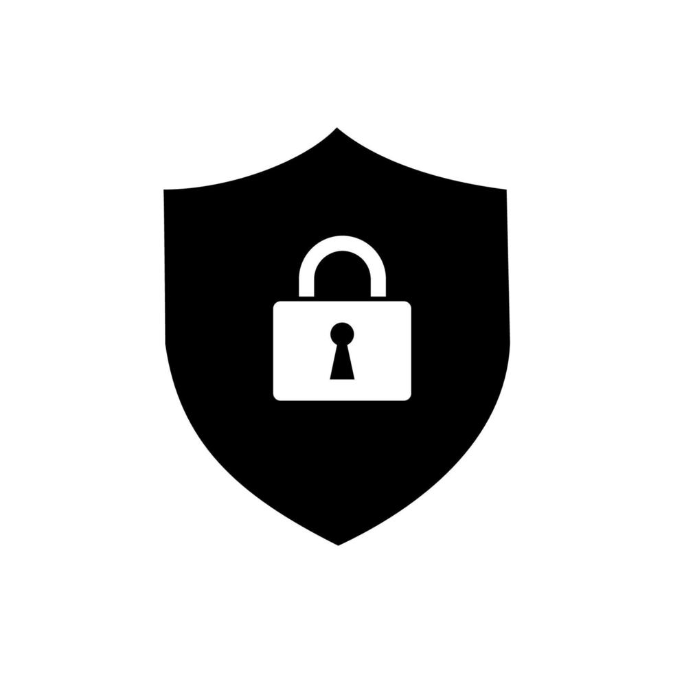 Set of security shield icons, security shields logotypes with check mark and padlock. Security shield symbols. Vector illustration.