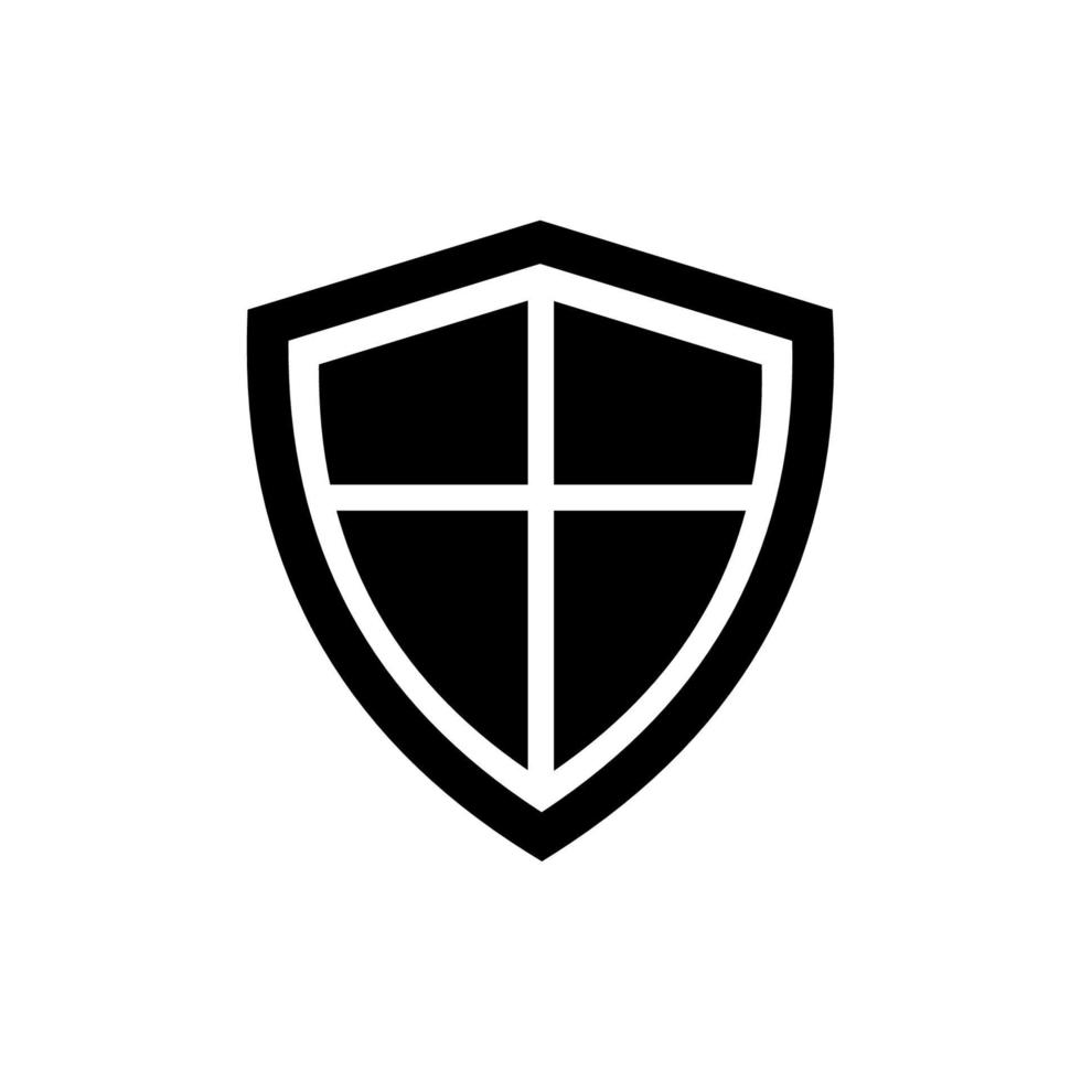 Shield vector flat icon, silhouette. Guard logo.