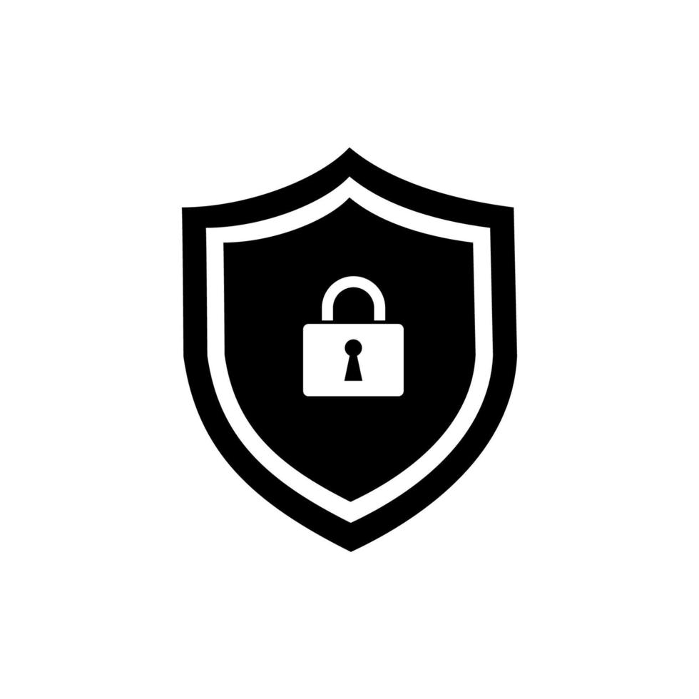 Set of security shield icons, security shields logotypes with check mark and padlock. Security shield symbols. Vector illustration.