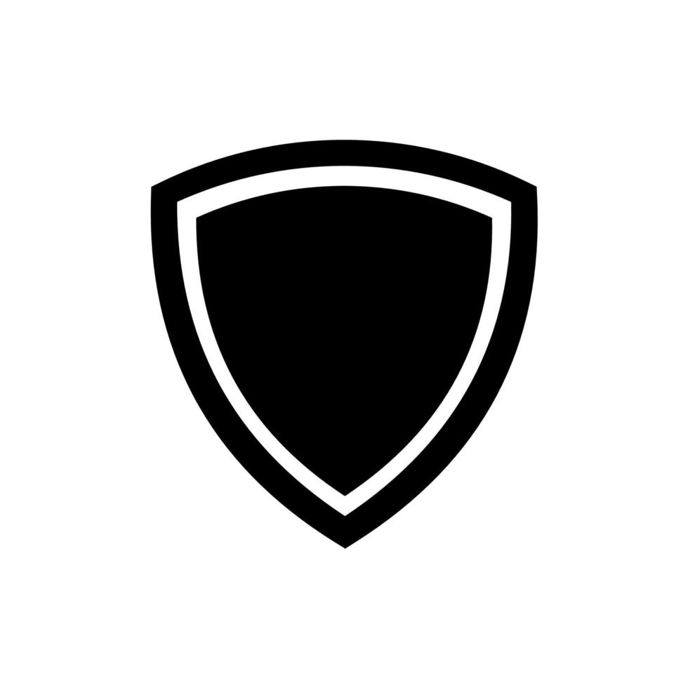 Shield vector flat icon, silhouette. Guard logo.