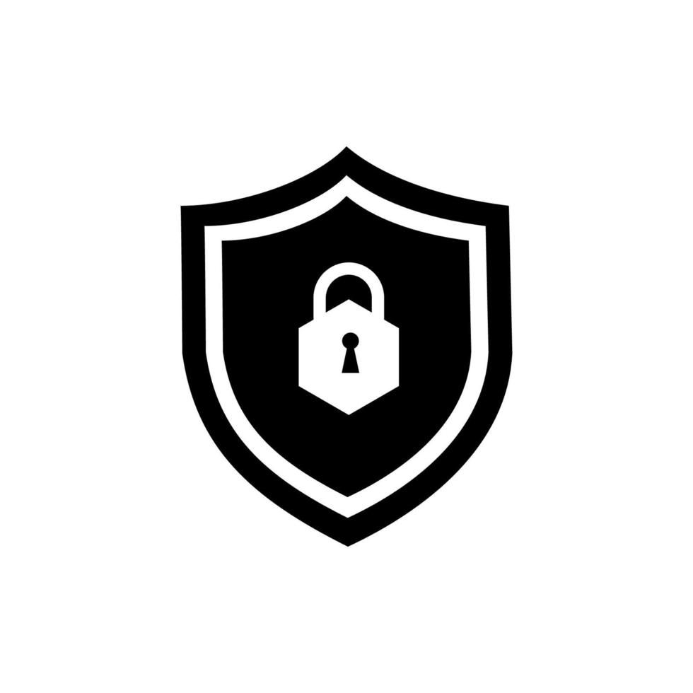 Set of security shield icons, security shields logotypes with check mark and padlock. Security shield symbols. Vector illustration.
