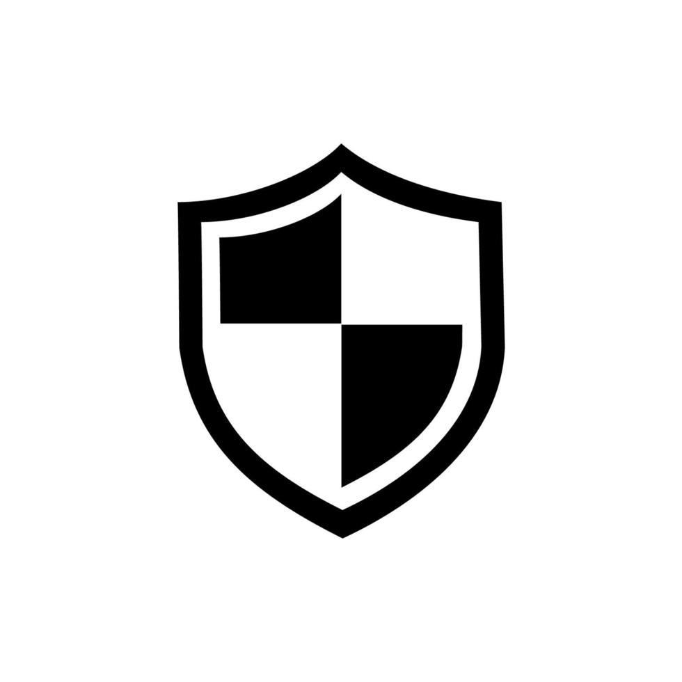 Shield vector flat icon, silhouette. Guard logo.