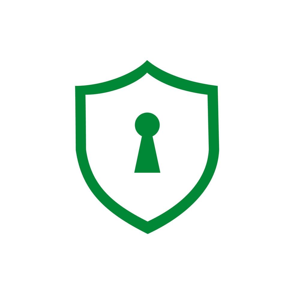 Vector shield protection icon set black on white