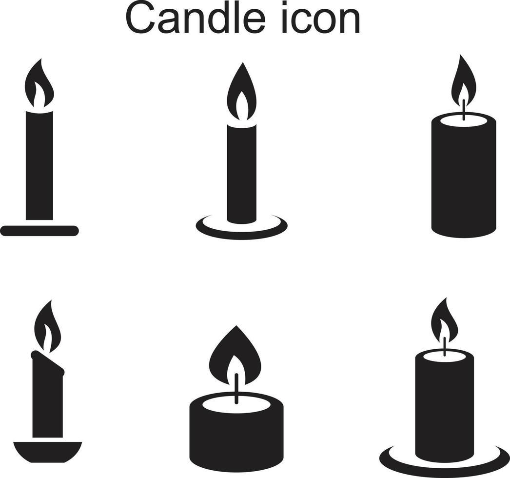 Candle icon template black color editable. Candle icon symbol Flat