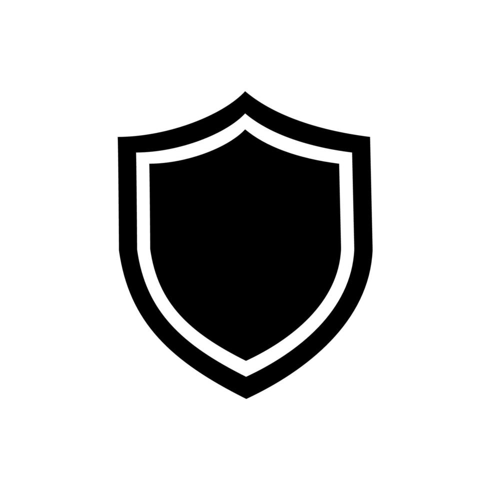 Shield vector flat icon, silhouette. Guard logo.