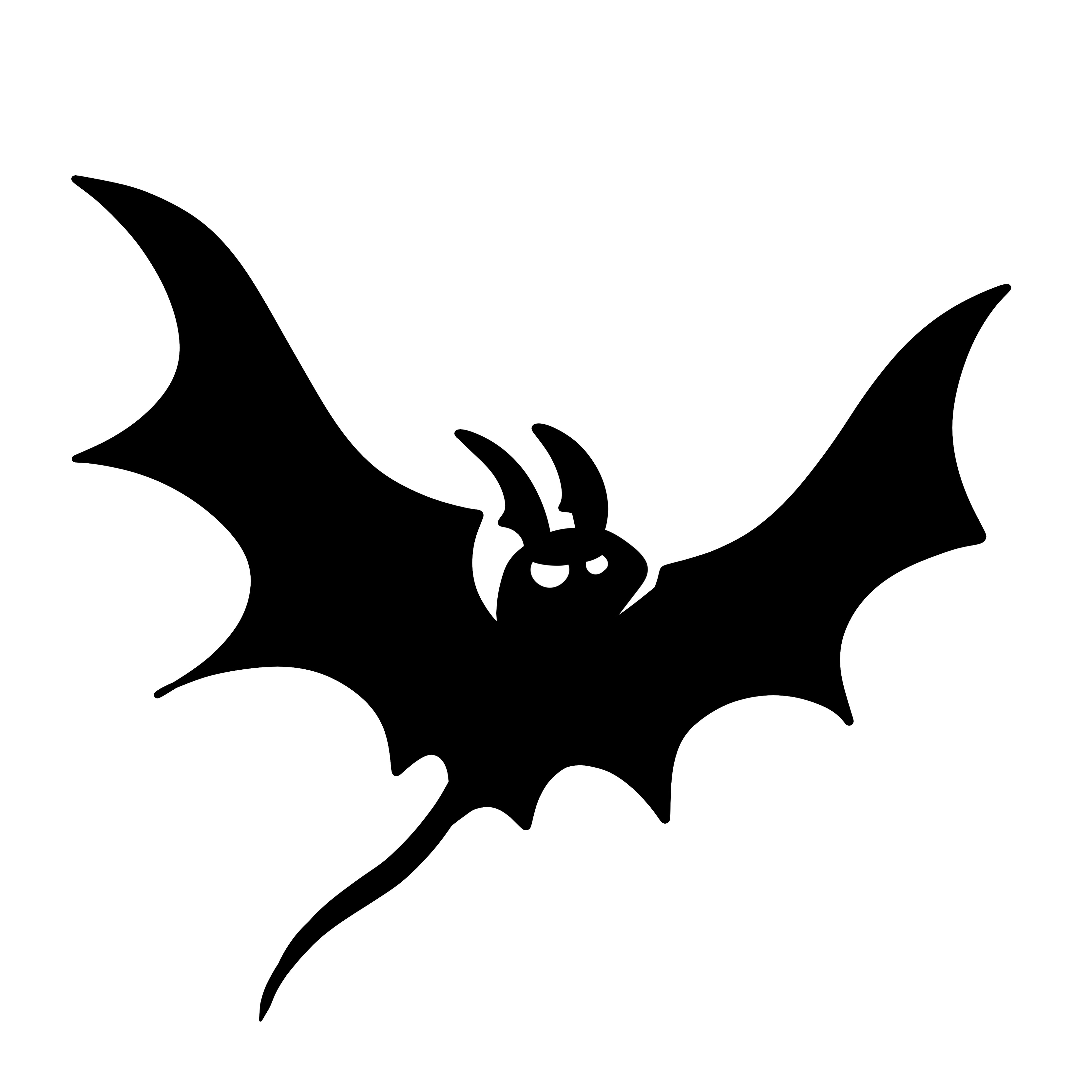 Silhouette of bat. Halloween and horror decorations. Flying black vampire  animal with wings. Flat cartoon 6389757 Vector Art at Vecteezy