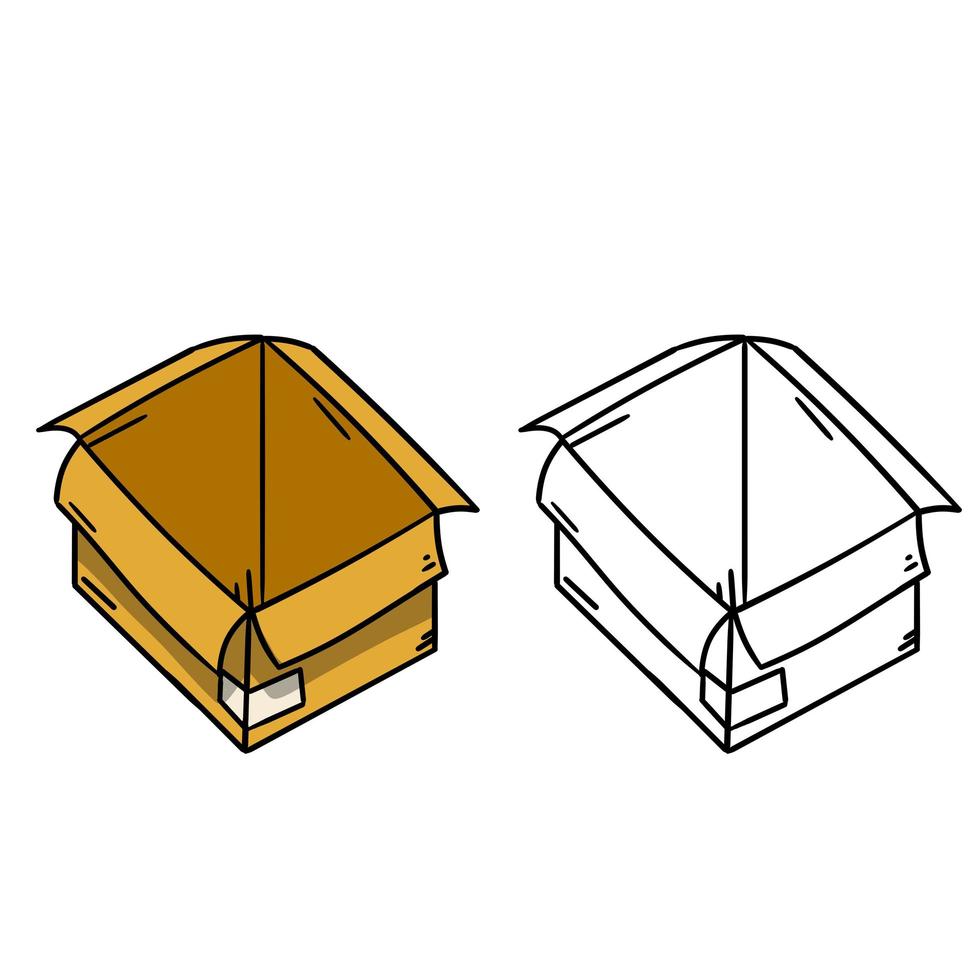 Box. Set of cardboard containers. vector