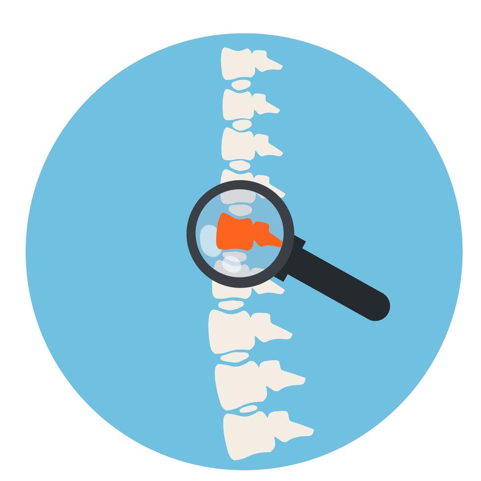 problemas con la columna vertebral. problemas de postura. lugar rojo enfermo. vector