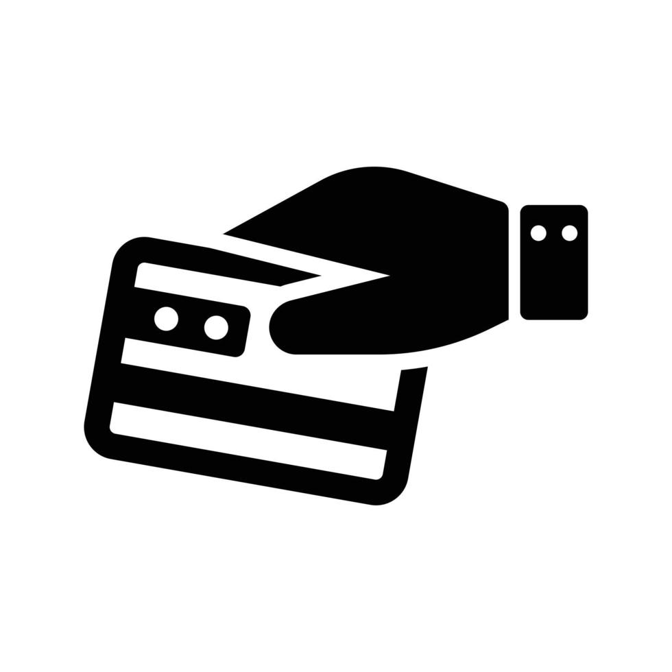 Hand Swiping A Credit Card Icon vector