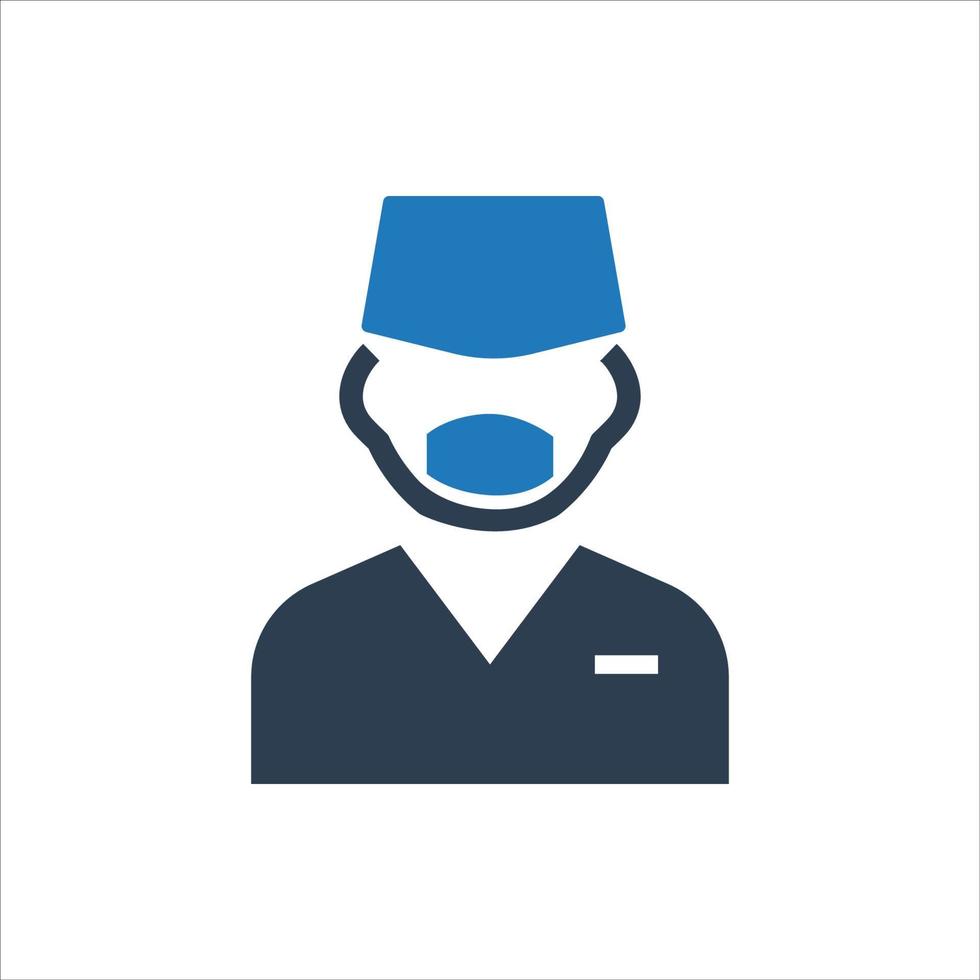 Surgeon in Mask and Uniform Icon, surgeon icon vector
