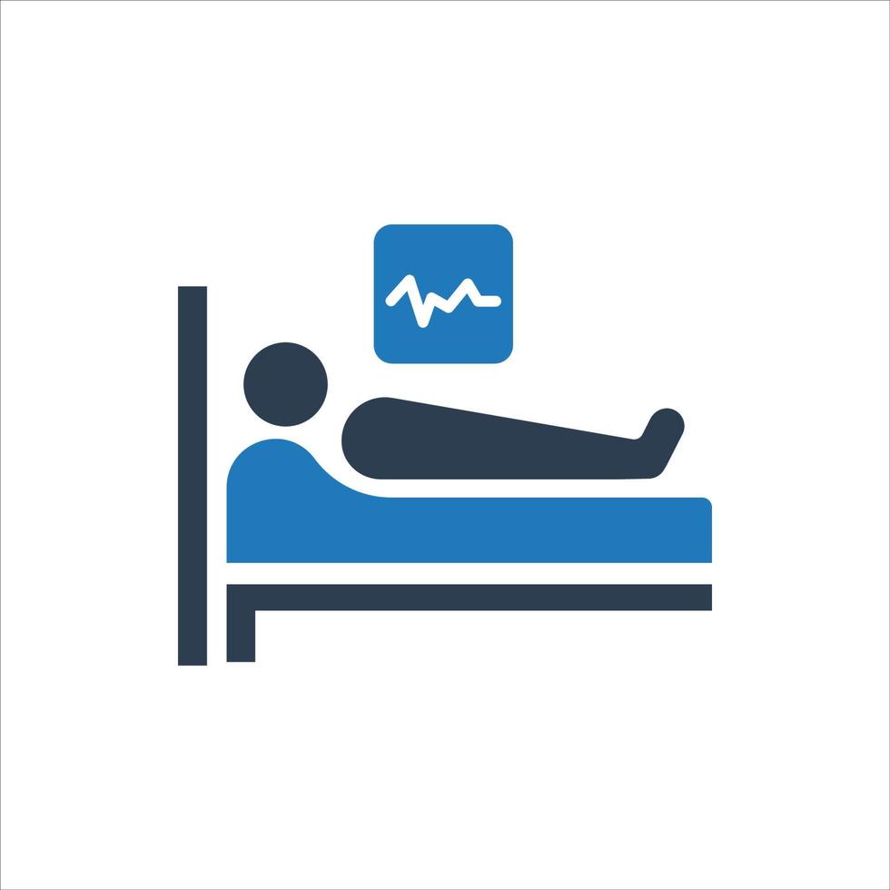 Medical Patient Icon, Medical Treatment Icon, hospital bed icon vector