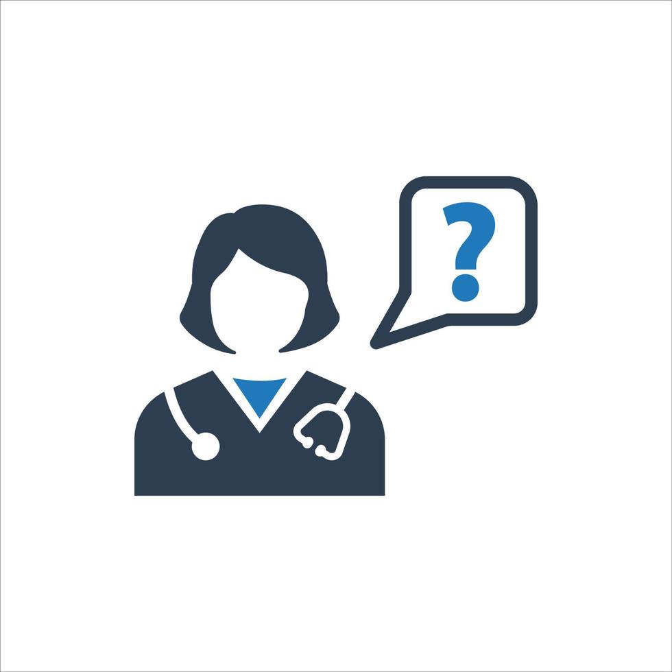 Ask a Doctor Icon, Doctor Consultation Icon vector