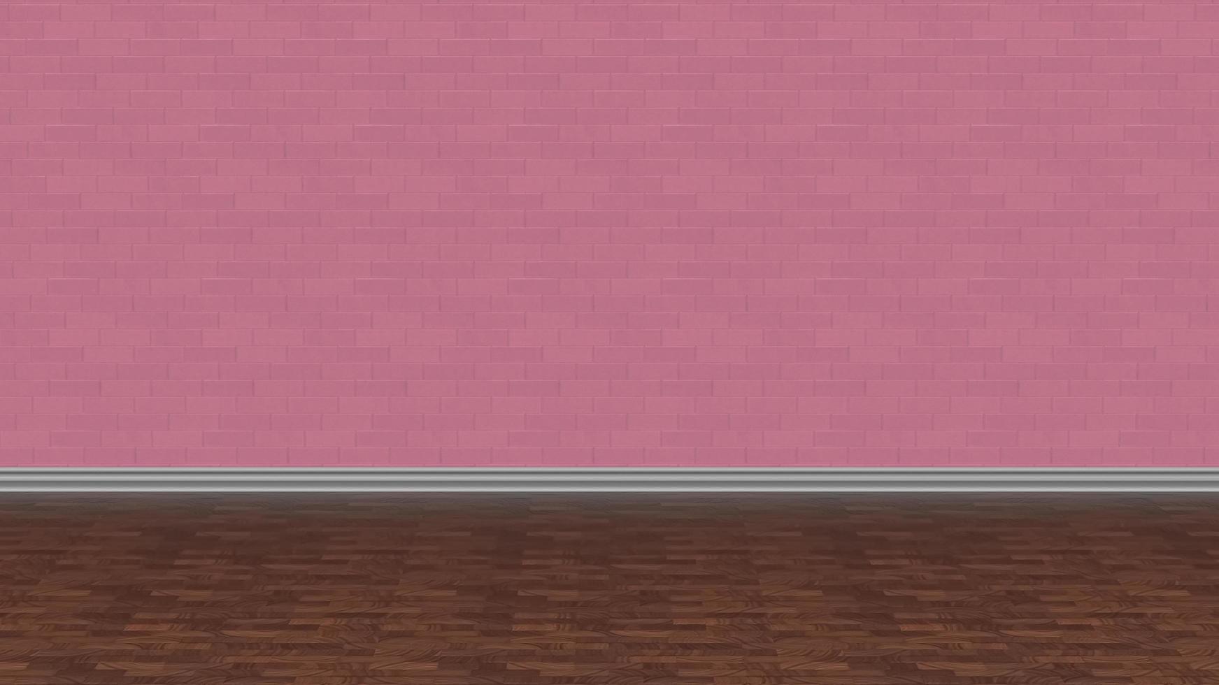 wood and brick girl background illustration 3d rendering photo