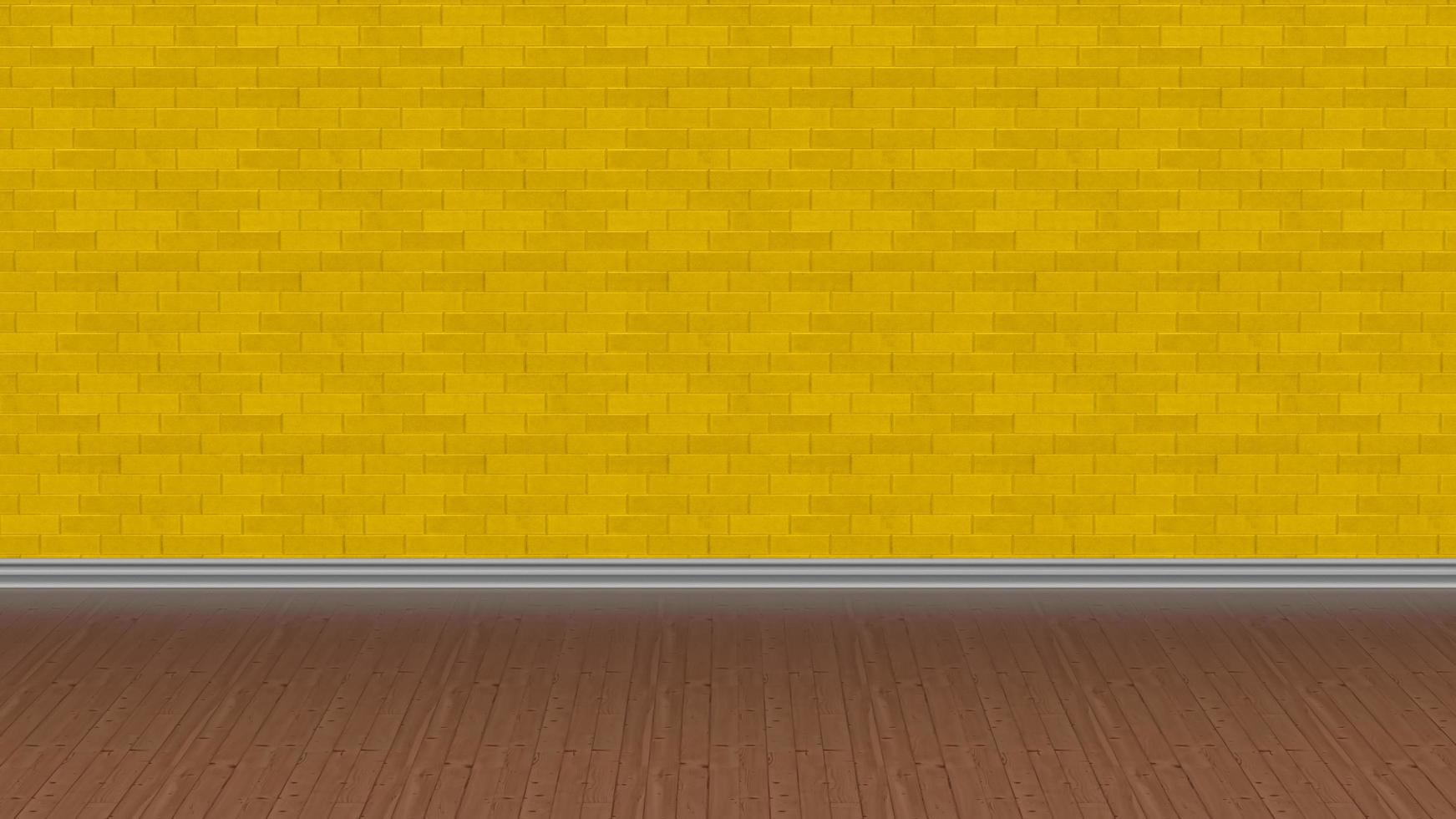 brick and yellow wood background 4k wallpaper interior parquet illustration rendering 3d photo