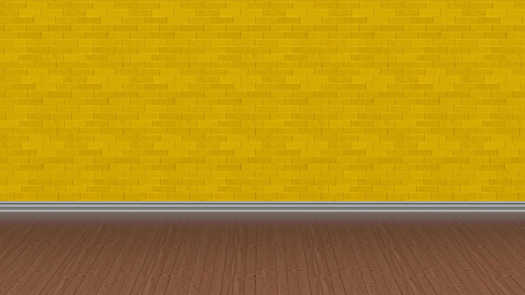 brick and yellow wood background 4k wallpaper interior parquet illustration rendering 3d photo