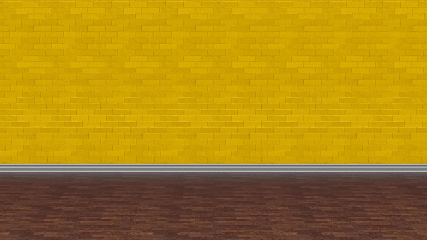 yellow brick and wood background 4k wallpaper interior parquet illustration rendering 3d photo